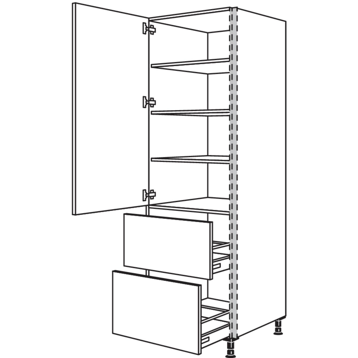 Nobilia XL-Geschirr-- Vorratsschrank NHS2A60-1X 34909