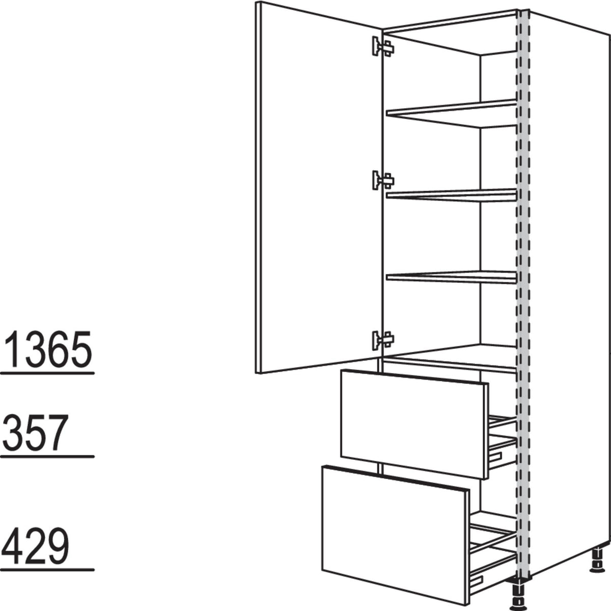 Nobilia XL-Geschirr-- Vorratsschrank NHS2A50-2X 45908