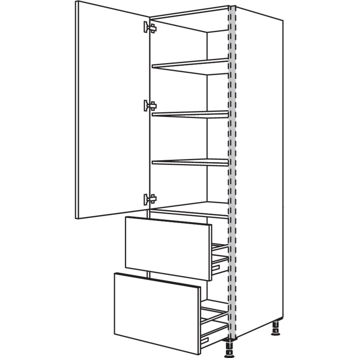 Nobilia XL-Geschirr-- Vorratsschrank NHS2A30-2X 45906