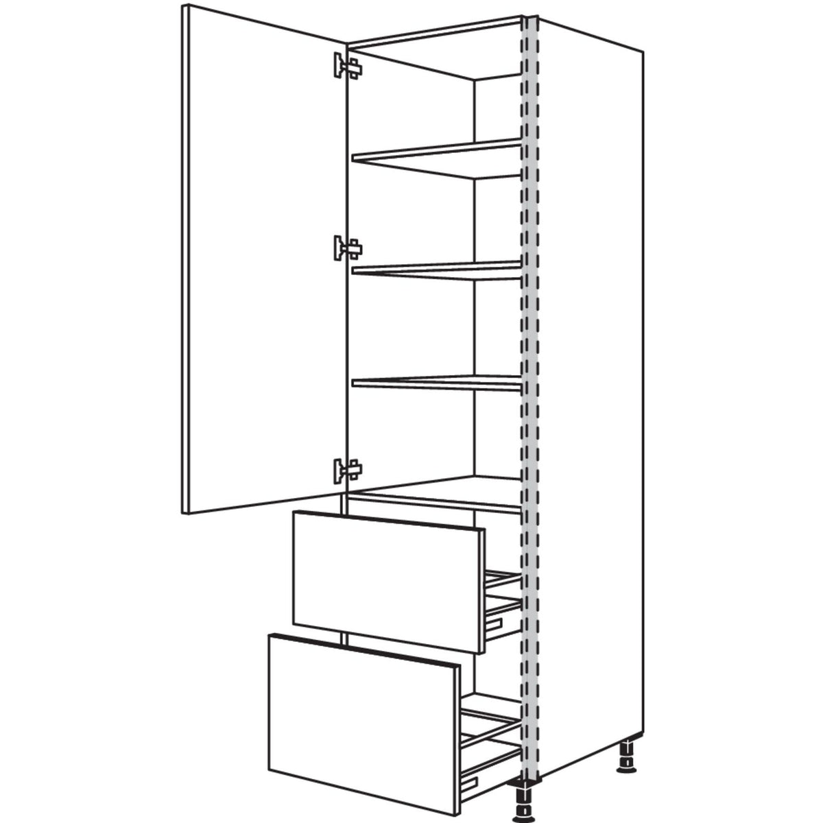 Nobilia XL-Geschirr-- Vorratsschrank NHS2A40-3X 56907