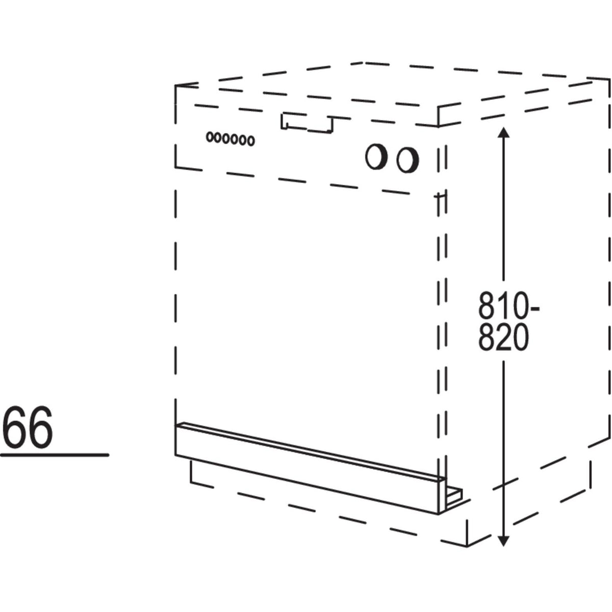 Nobilia XL-Geschirrspüler-Zwischenbau für -voll--integrierte Geschirr- spüler für GSU60-7-X 38866