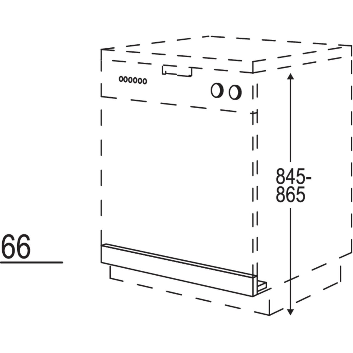 Nobilia XL-Geschirrspüler-Zwischenbau für integrierte Geschirrspüler für GSUG60-X 38860