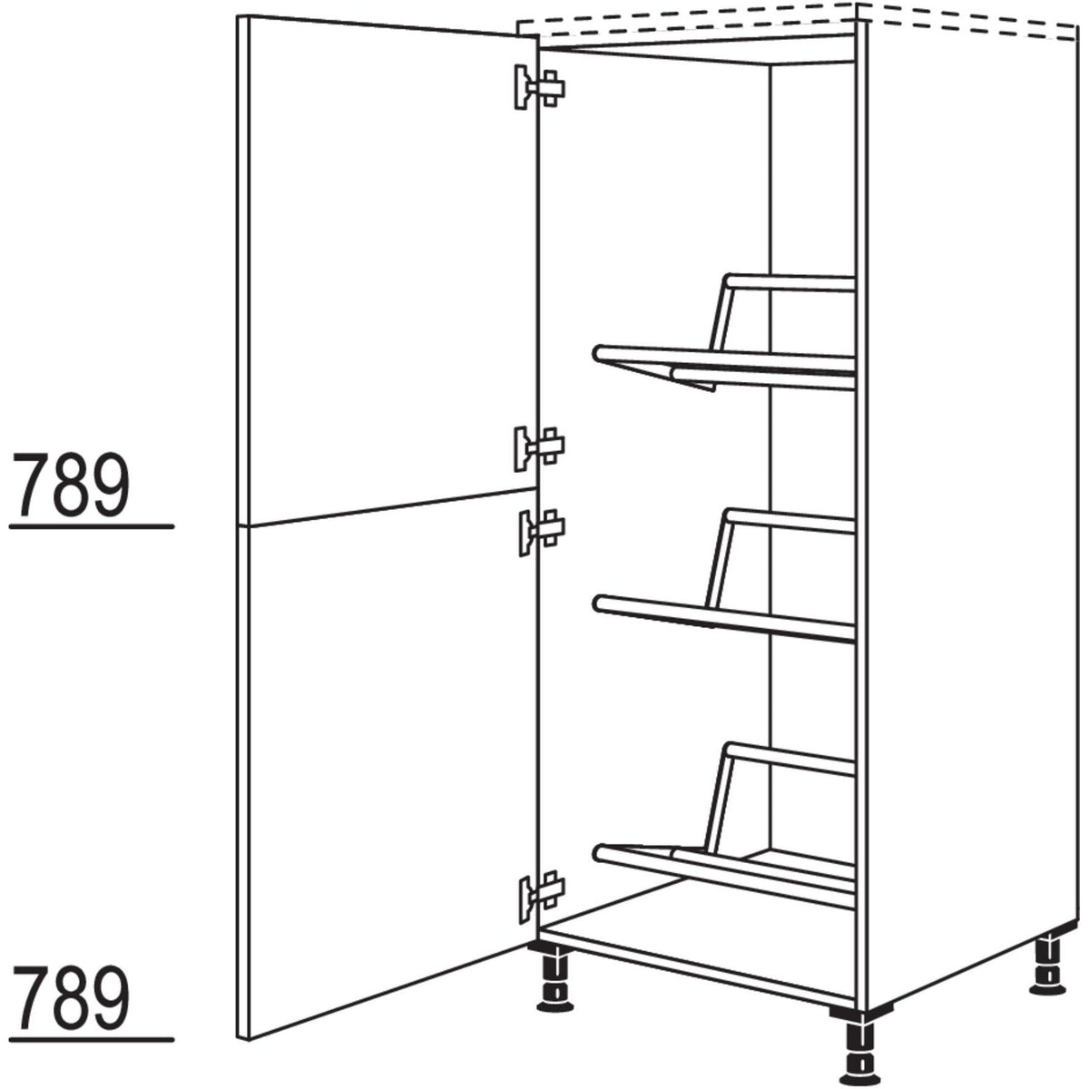 Nobilia XL-Highboard fuer Getraenkekisten HDGTK60-X 31754