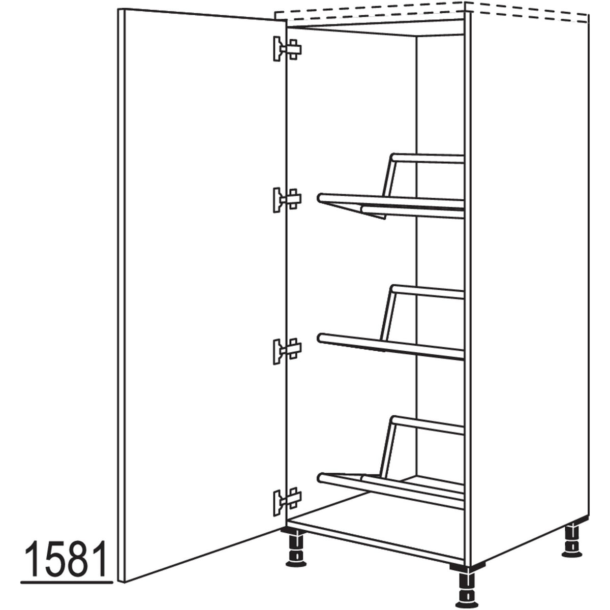 nobilia XL-Highboard fuer Getraenkekisten HGTKF60-X 32551
