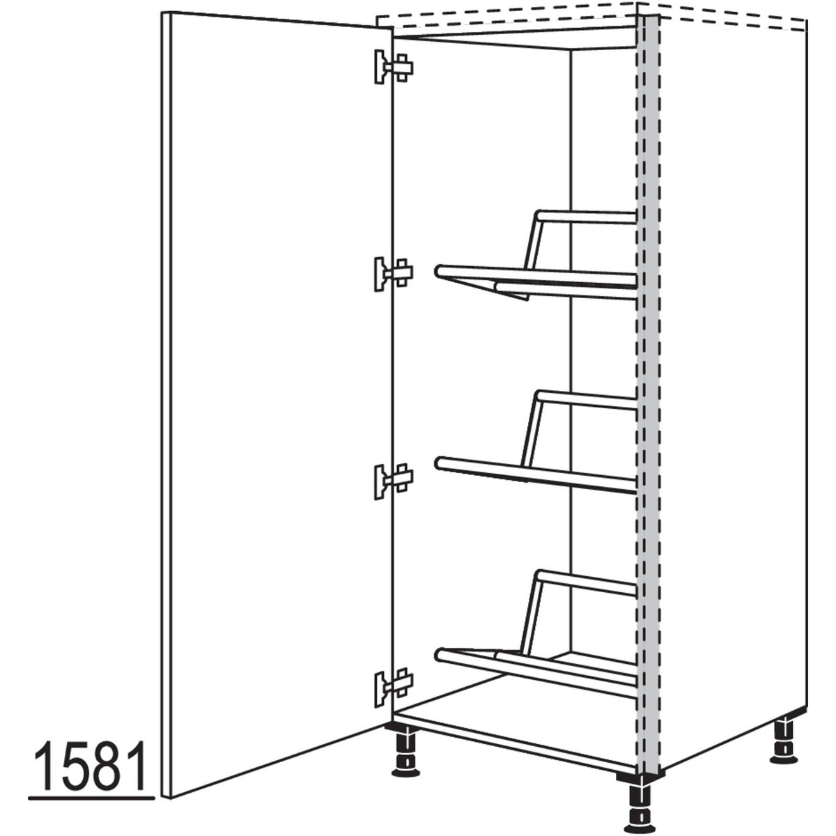 nobilia XL-Highboard fuer Getraenkekisten NHSGTKF60-X 68704