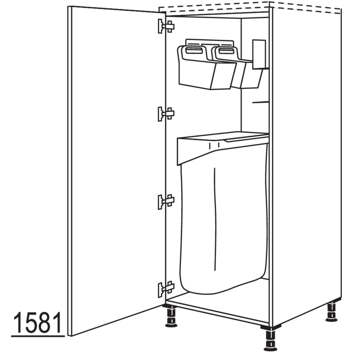 nobilia XL-Highboard mit Ordnungssystem Laundry-Area HOSF60-X 38521