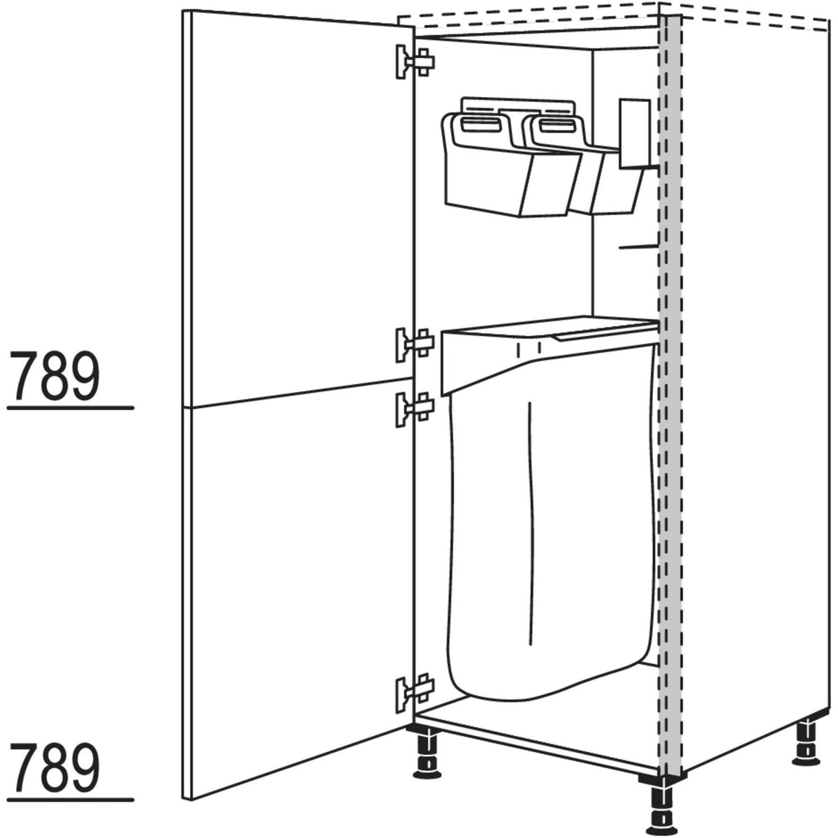 Nobilia XL-Highboard mit Ordnungssystem Laundry-Area NHSOS60-X 68580