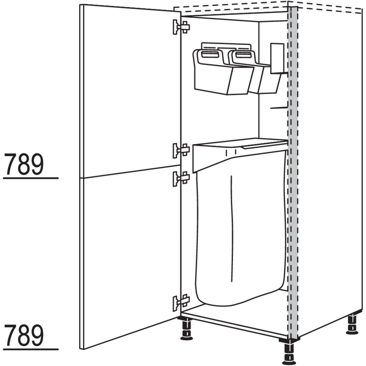 Nobilia XL-Highboard mit Ordnungssystem Laundry-Area NHSOS60-X 68580