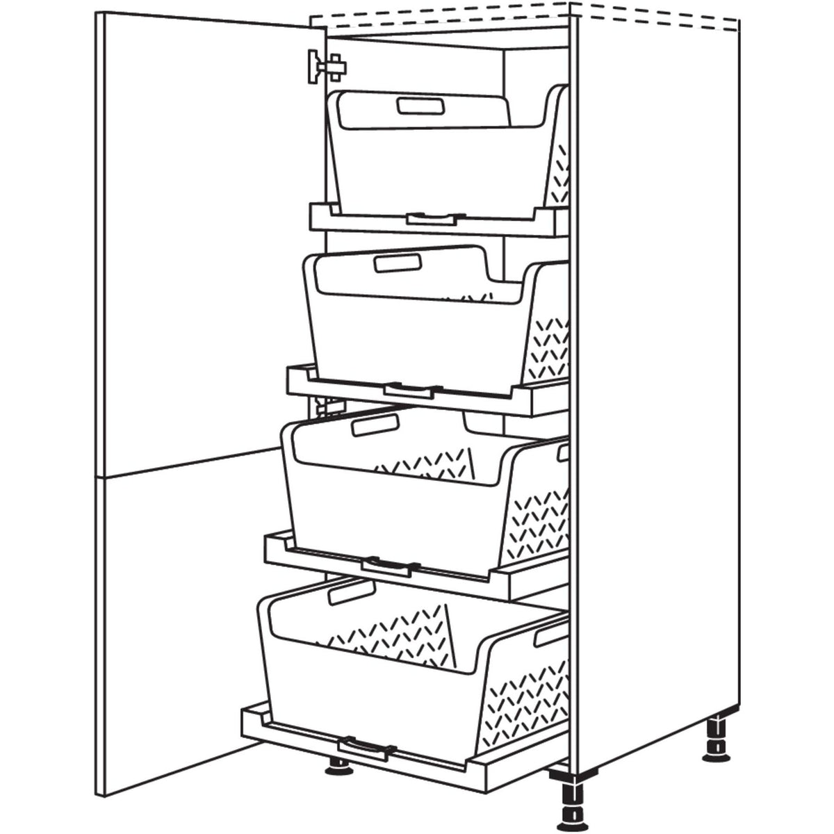 Nobilia XL-Highboard mit Waeschekorb-Tablar Laundry-Area HWTAB60-X 31569