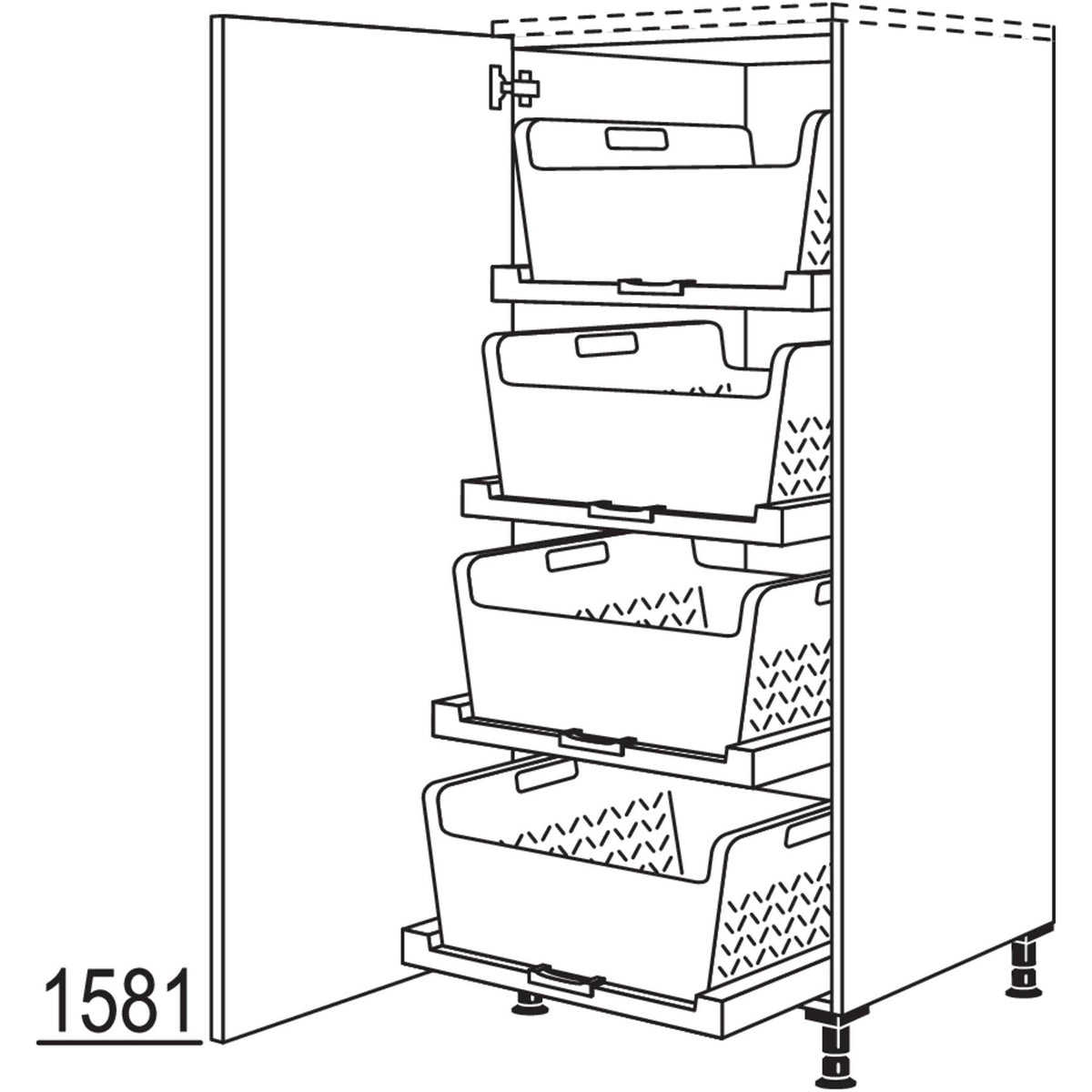 nobilia XL-Highboard mit Waeschekorb-Tablar Laundry-Area HWTABF60-X 32530