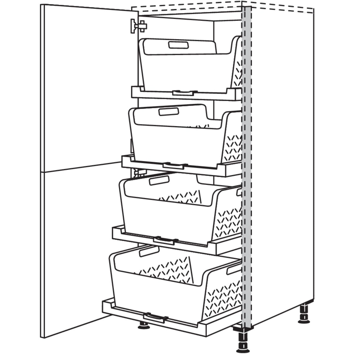 Nobilia XL-Highboard mit Waeschekorb-Tablar Laundry-Area NHSWTAB60-X 68567