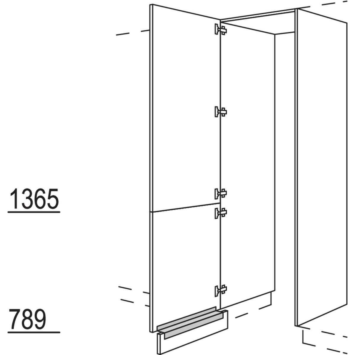 Nobilia XL-Hochschrank-Durchgangstür HDWDT60-2X 56656