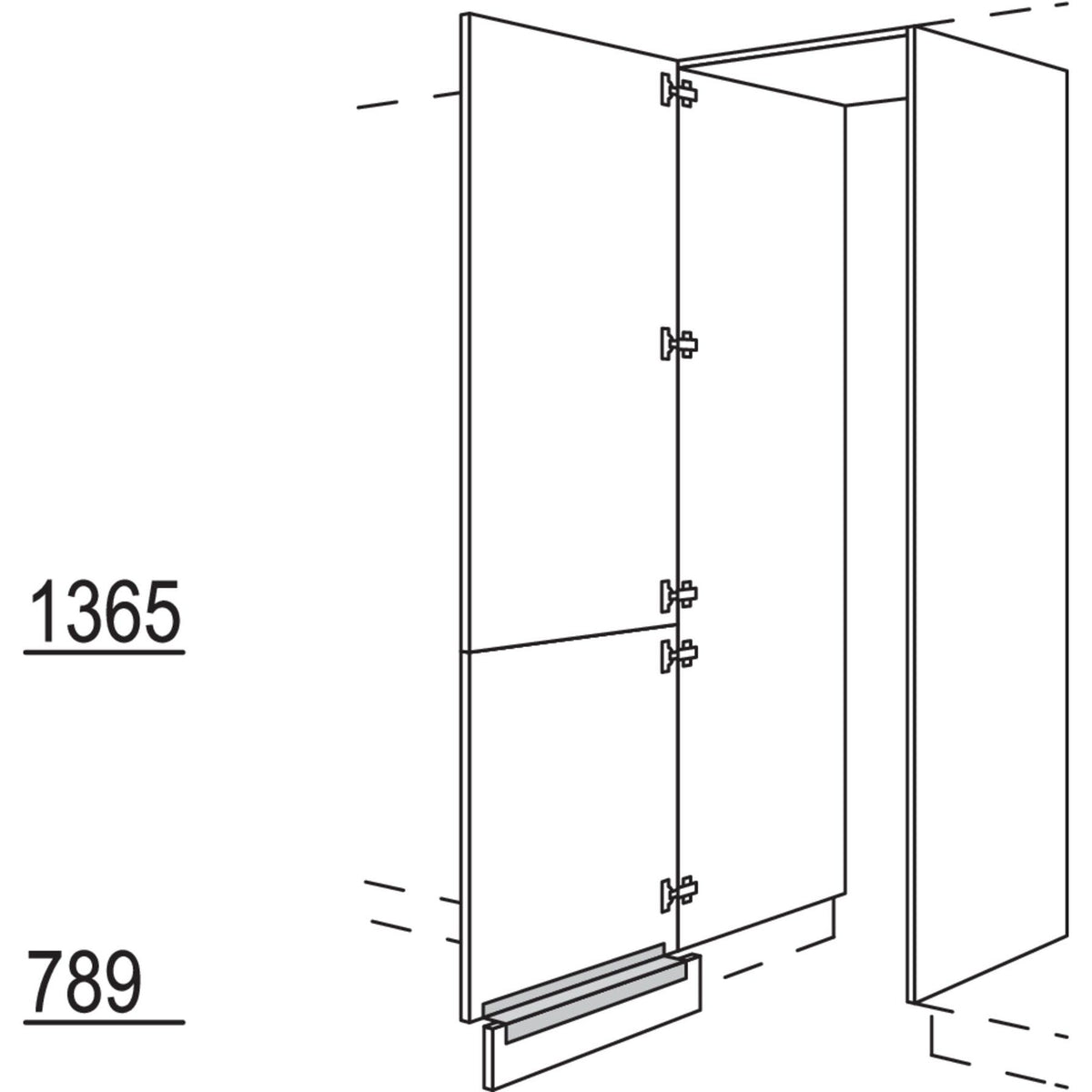 Nobilia XL-Hochschrank-Durchgangstuer HDWDT60-2X 56656