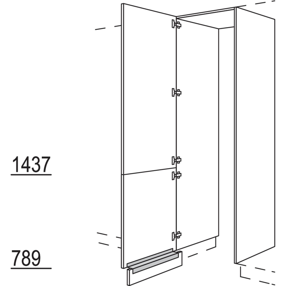 Nobilia XL-Hochschrank-Durchgangstuer HDWDT60-3X 56676