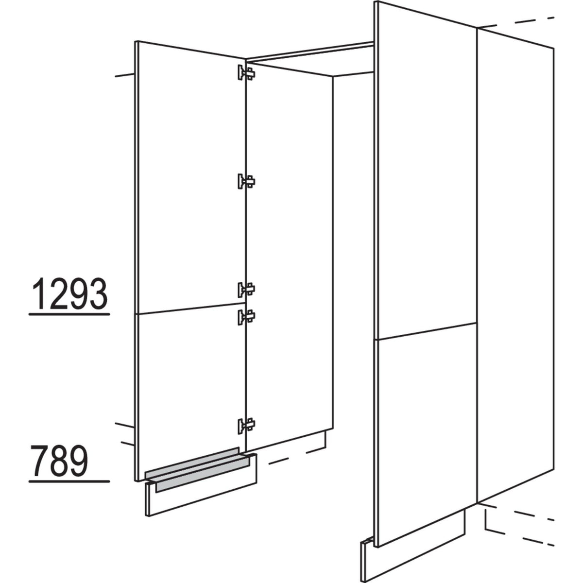 Nobilia XL-Hochschrank-Durchgangstuer HDWDT100-1X 56638