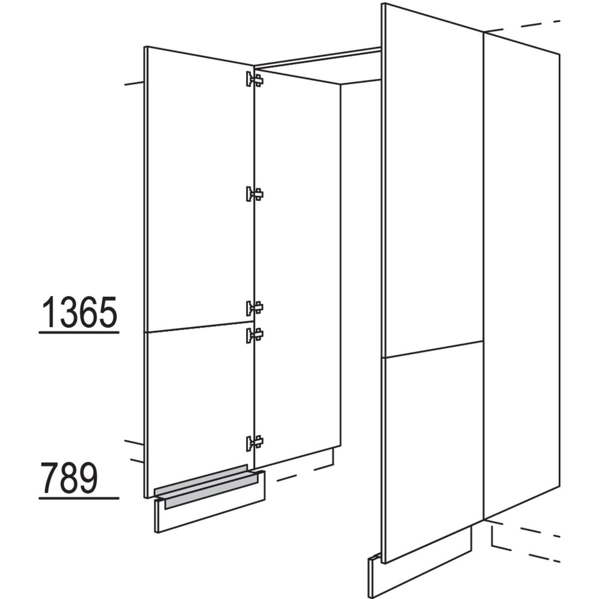 Nobilia XL-Hochschrank-Durchgangstuer HDWDT80-2X 56657
