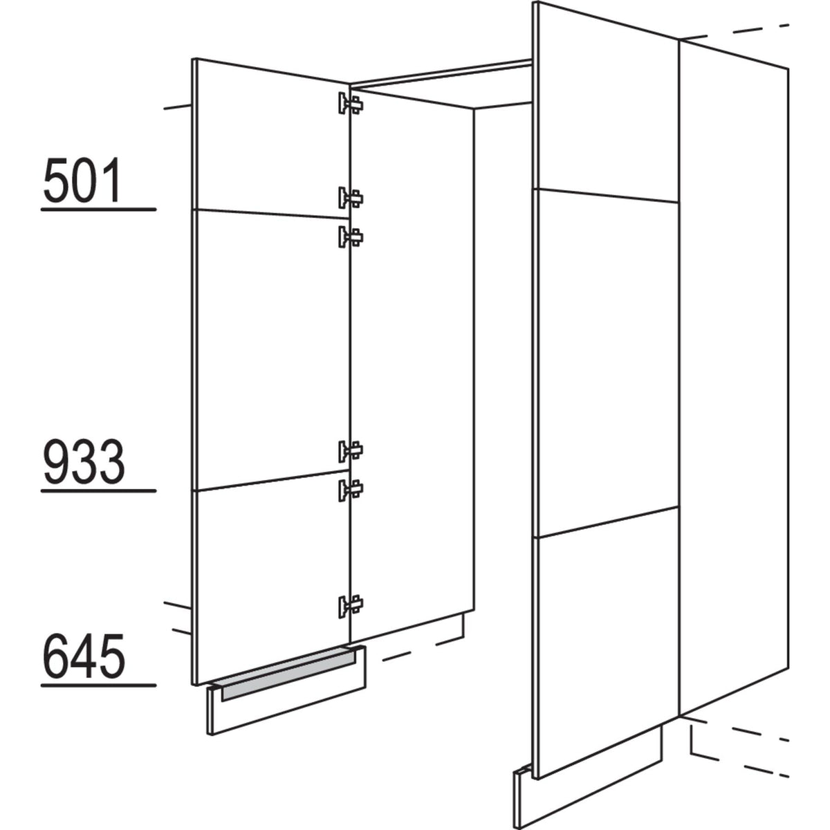 Nobilia XL-Hochschrank-Durchgangstuer HWDT120-1X 56634