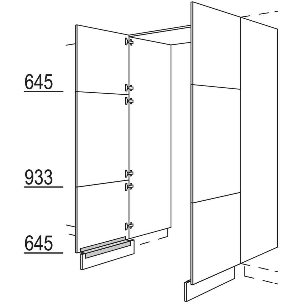 Nobilia XL-Hochschrank-Durchgangstuer HWDT80-3X 56672