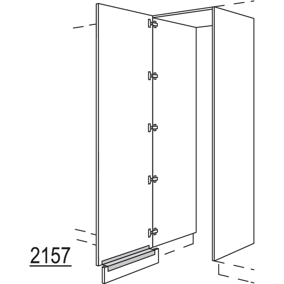 nobilia XL-Hochschrank-Durchgangstuer HWDTF60-2X 56617