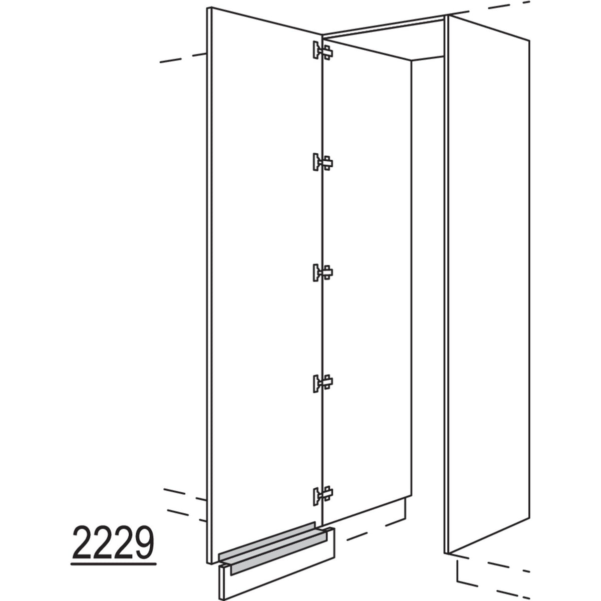 nobilia XL-Hochschrank-Durchgangstuer HWDTF60-3X 56696