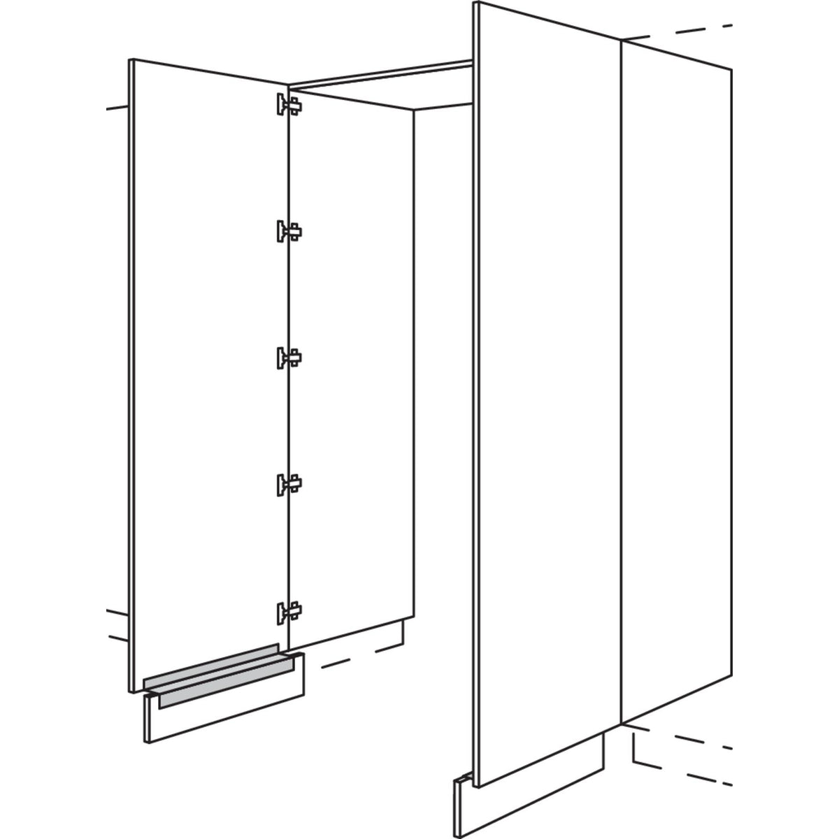 nobilia XL-Hochschrank-Durchgangstuer HWDTF80-1X 56606
