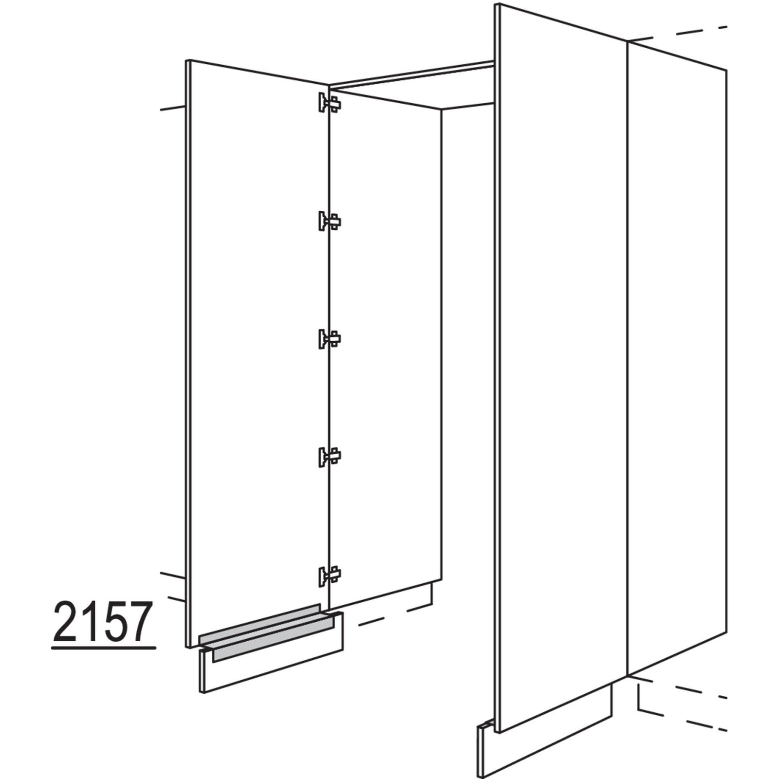 nobilia XL-Hochschrank-Durchgangstuer HWDTF80-2X 56618