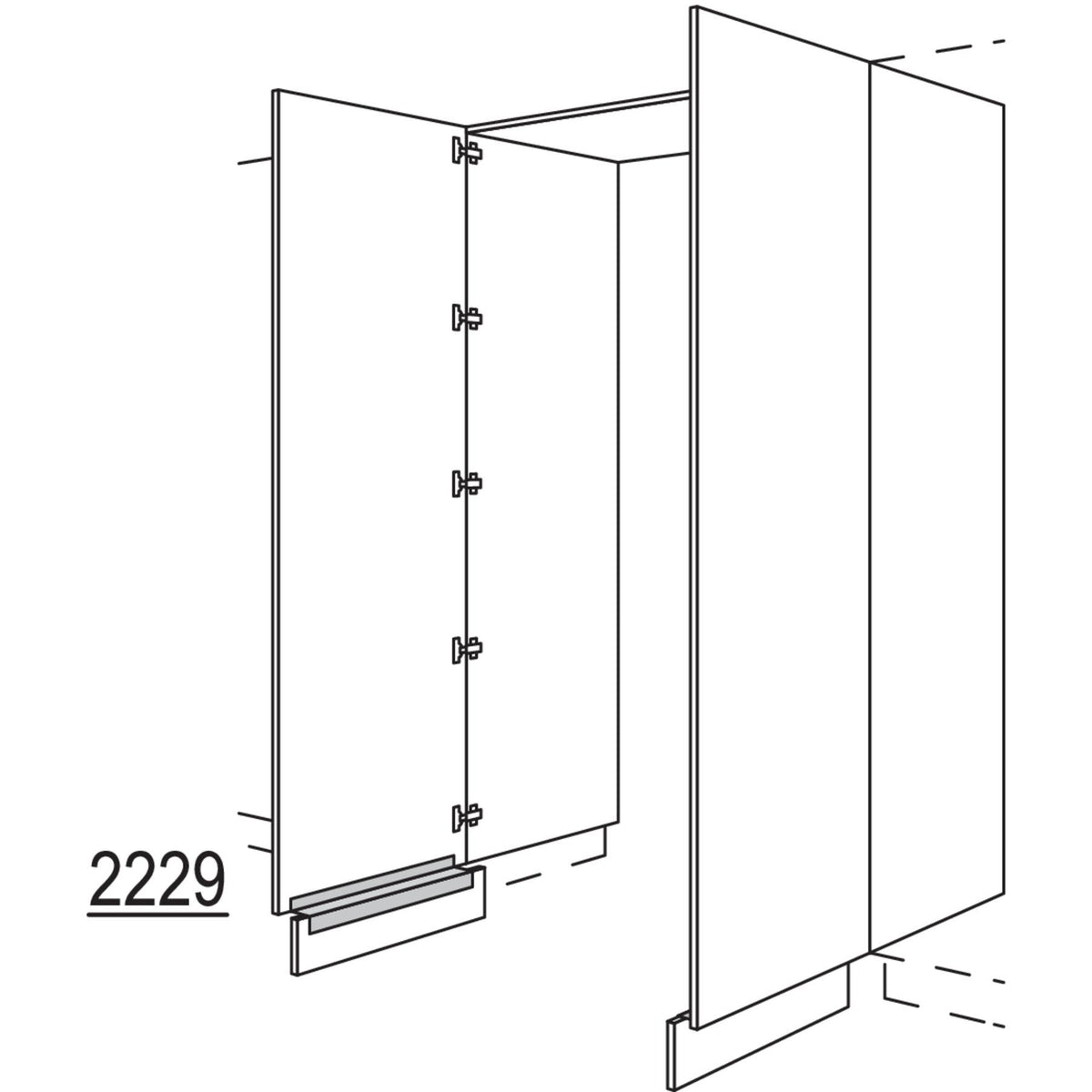 nobilia XL-Hochschrank-Durchgangstuer HWDTF80-3X 56697