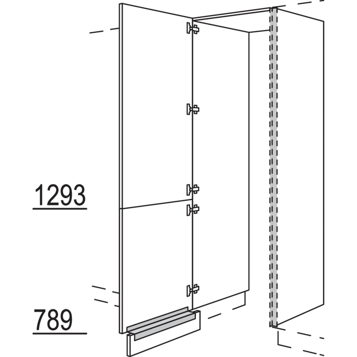 nobilia XL-Hochschrank-Durchgangstuer NHSWDT60-1X 20820