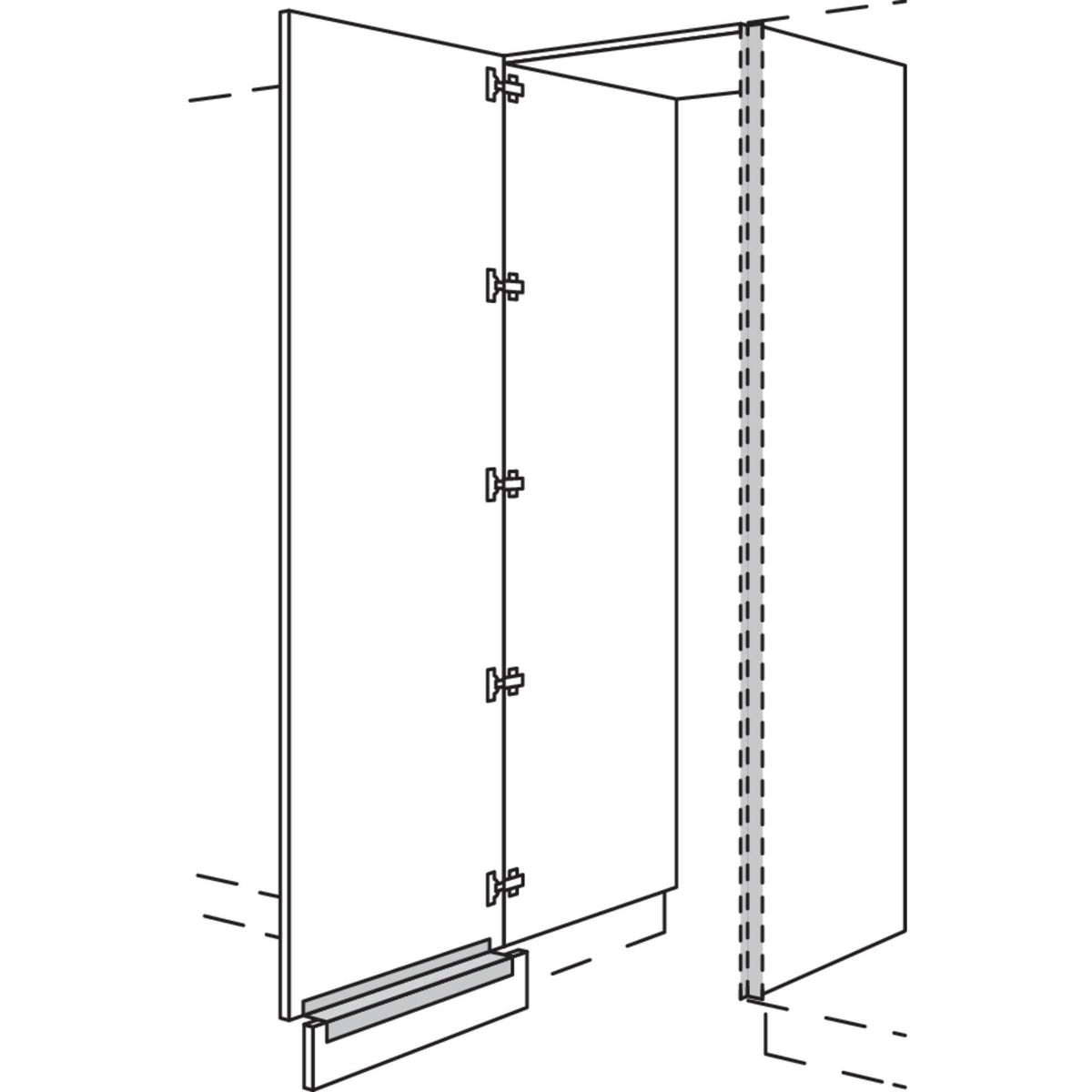 nobilia XL-Hochschrank-Durchgangstuer NHSWDTF60-1X 20822