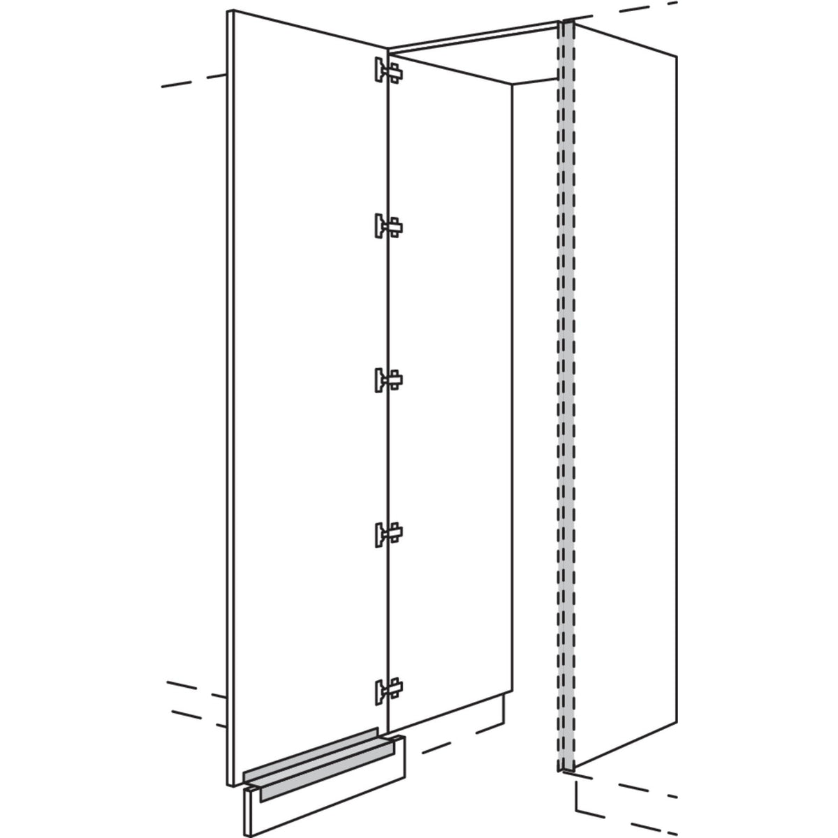 nobilia XL-Hochschrank-Durchgangstuer NHSWDTF60-3X 20882