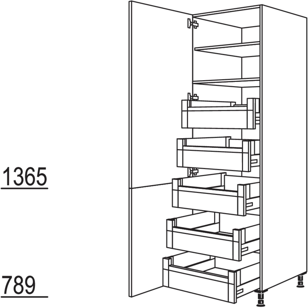 Nobilia XL-Hochschrank HDI40-2X 40247