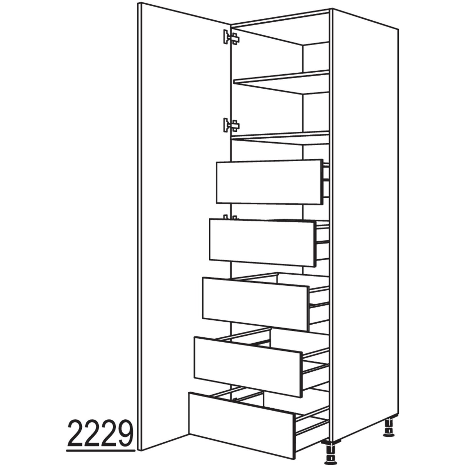 nobilia XL-Hochschrank HIF60-3X 50220