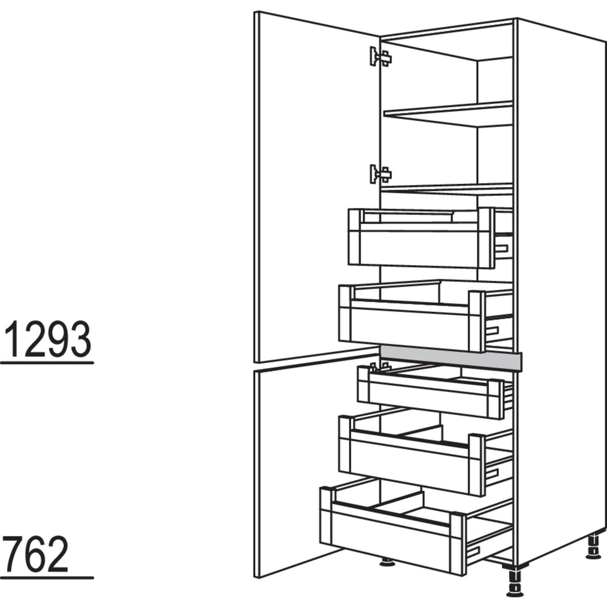 Nobilia XL-Hochschrank NHI40-1X 30313