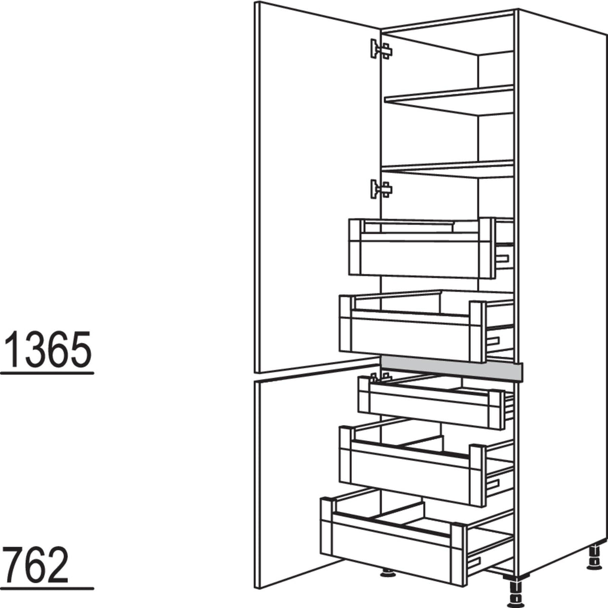 Nobilia XL-Hochschrank NHI40-2X 43313