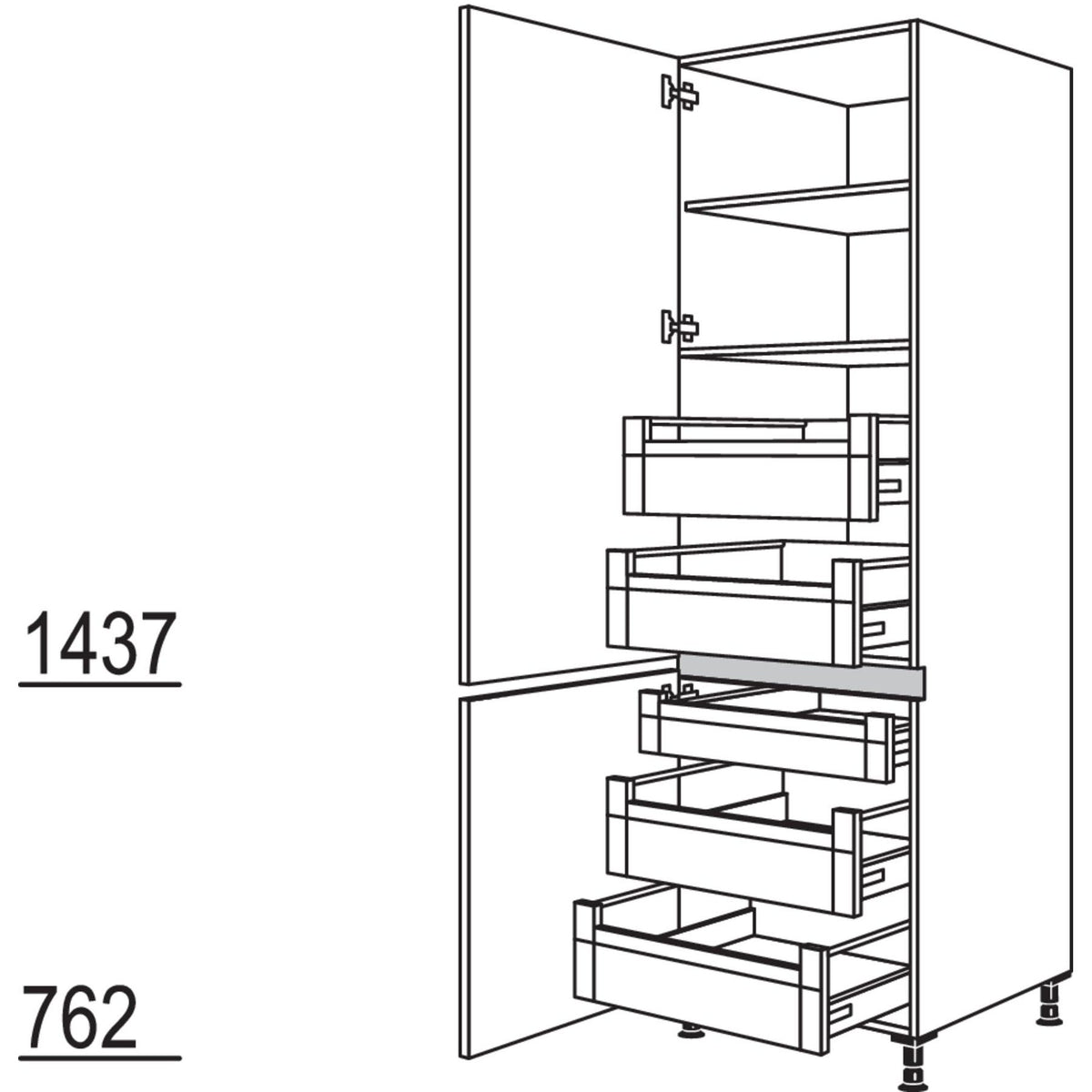 Nobilia XL-Hochschrank NHI50-3X 53315