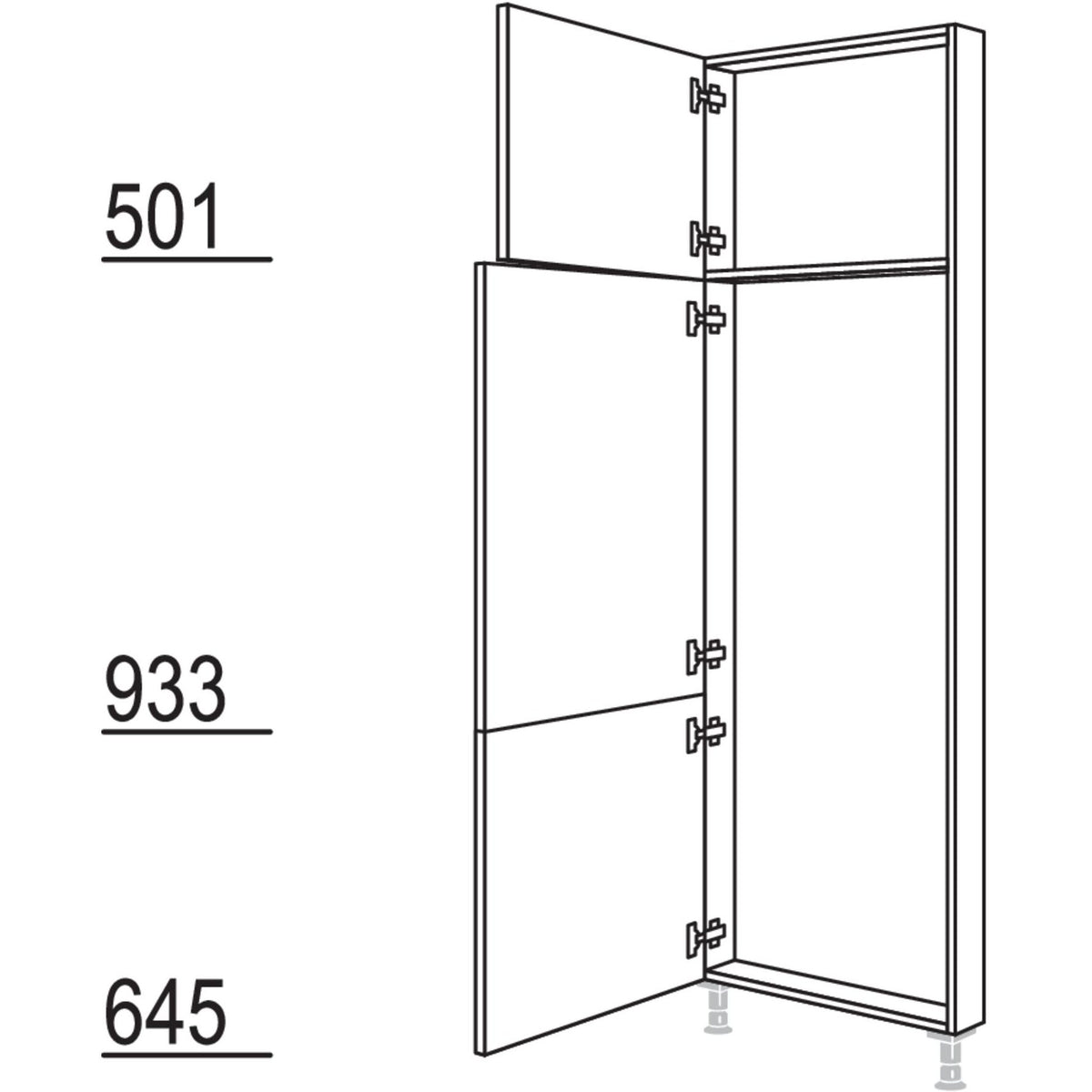 Nobilia XL-Hochschrank-Rahmenteil HRT50-1X 35859