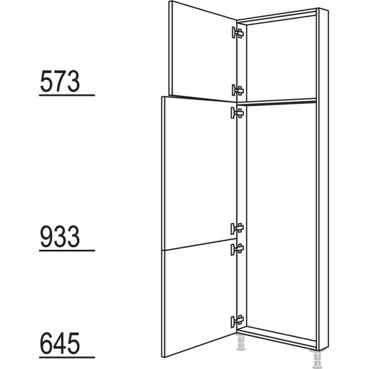 Nobilia XL-Hochschrank-Rahmenteil HRT30-2X 45857
