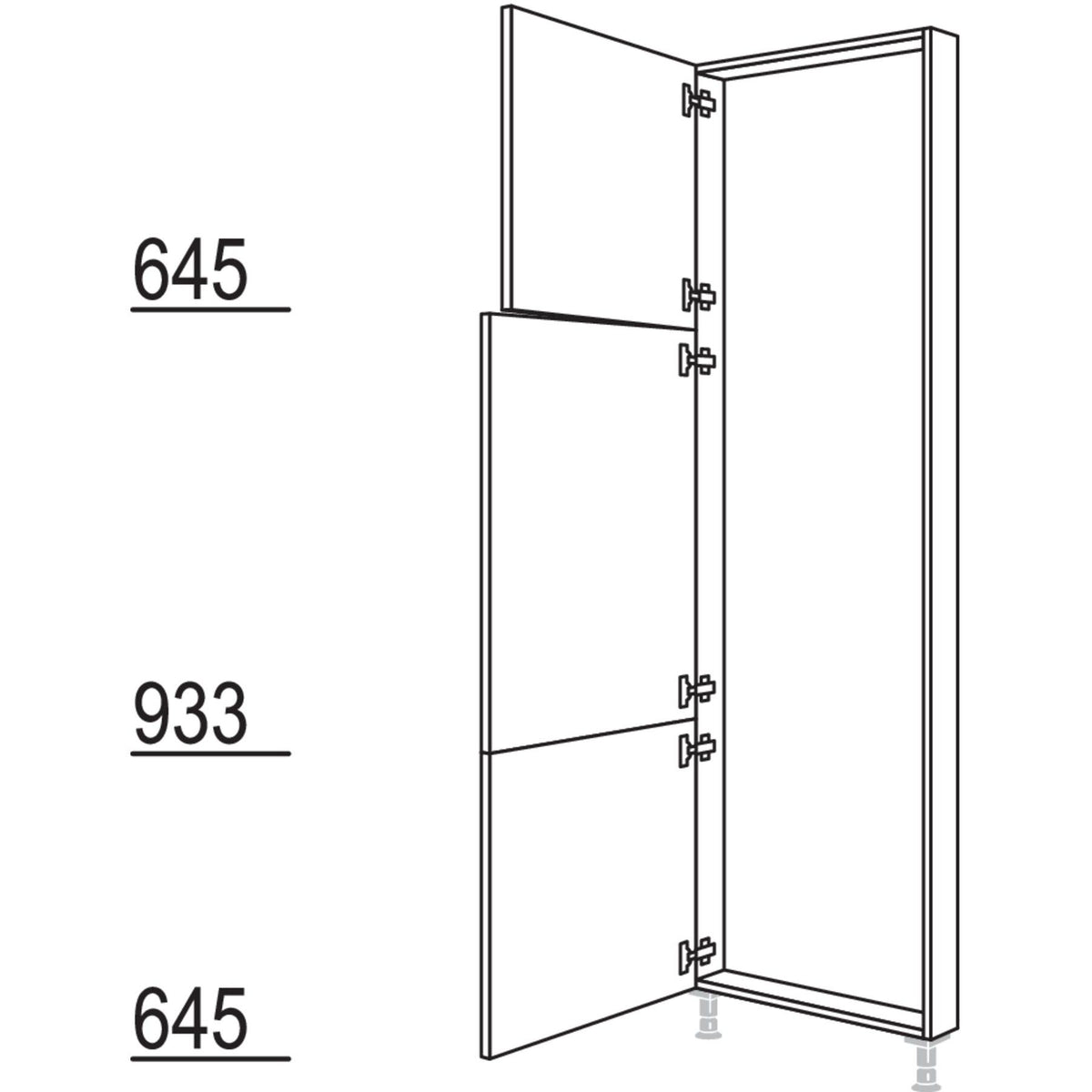 Nobilia XL-Hochschrank-Rahmenteil HRT30-3X 55857