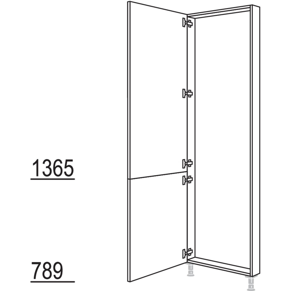 Nobilia XL-Hochschrank-Rahmenteil HRTD60-2X 40860