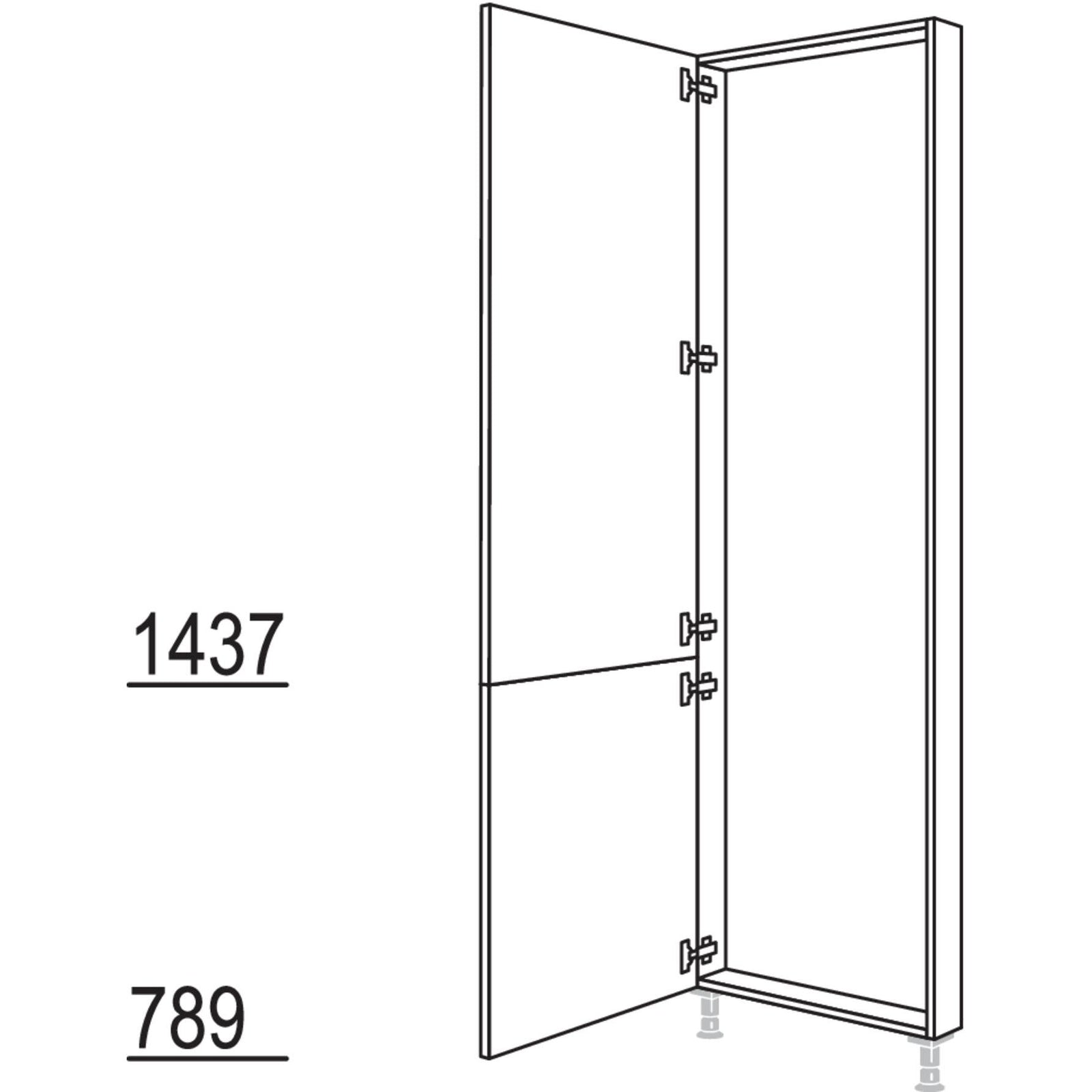 Nobilia XL-Hochschrank-Rahmenteil HRTD60-3X 52860