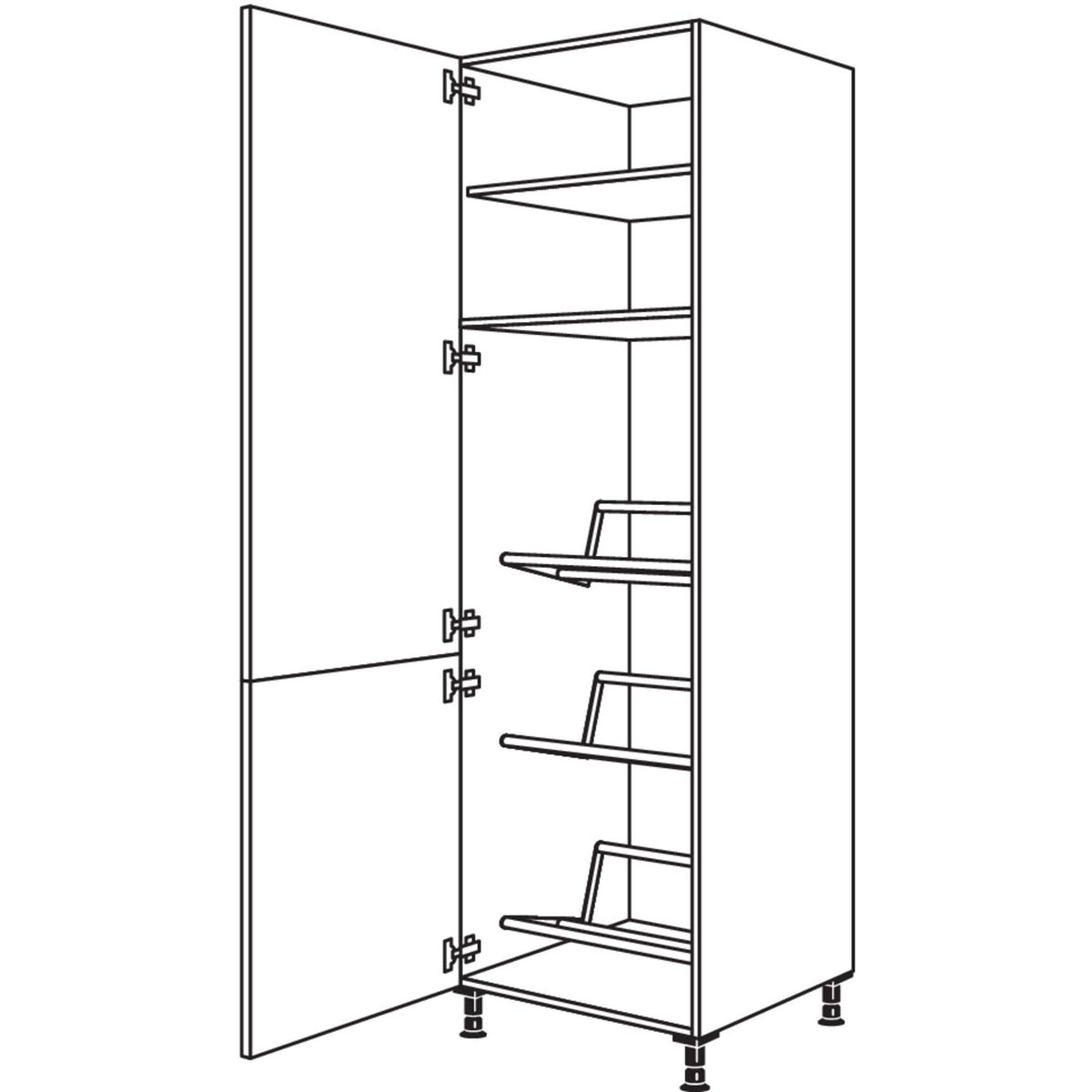 Nobilia XL-Hochschrank fuer Getraenkekisten HDGTK60-3X 53277