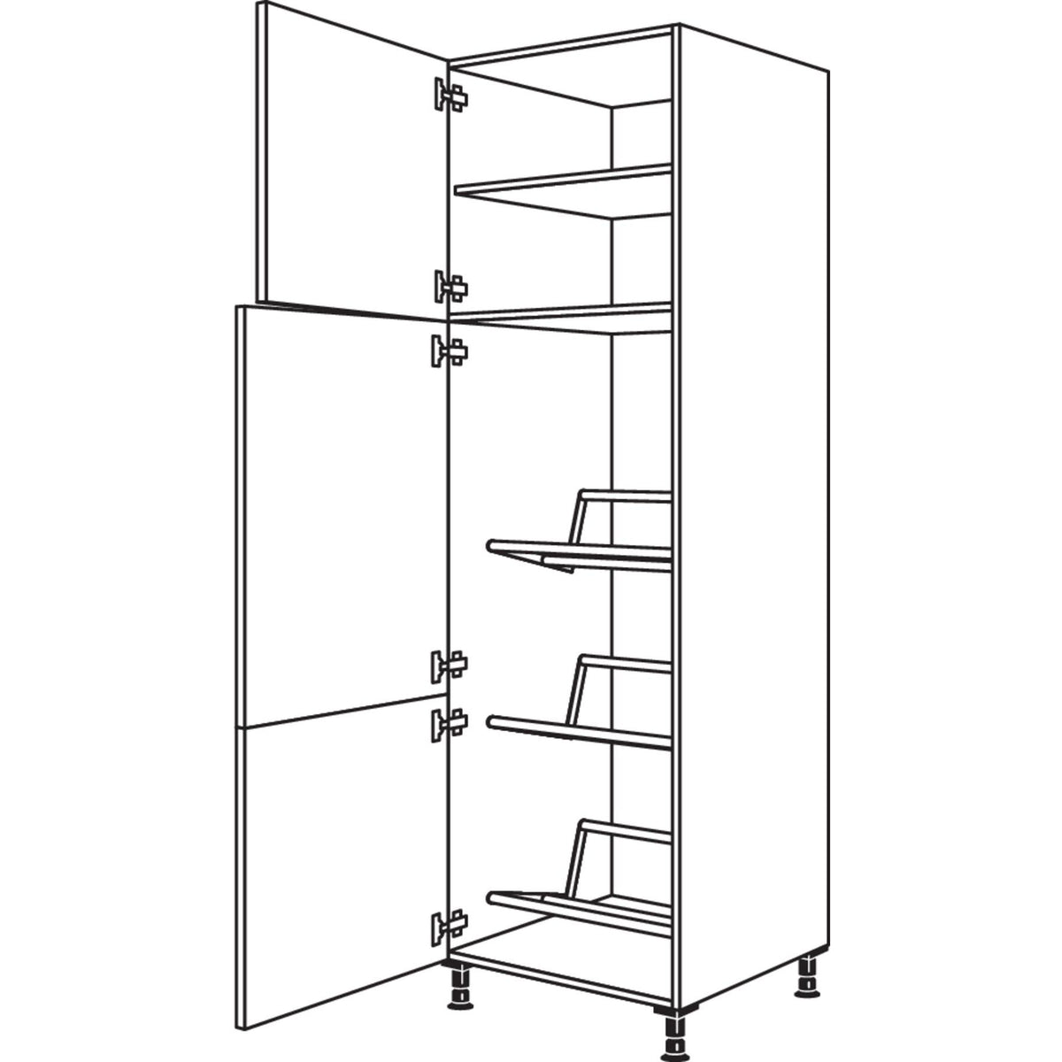 Nobilia XL-Hochschrank fuer Getraenkekisten HGTK60-3X 53276