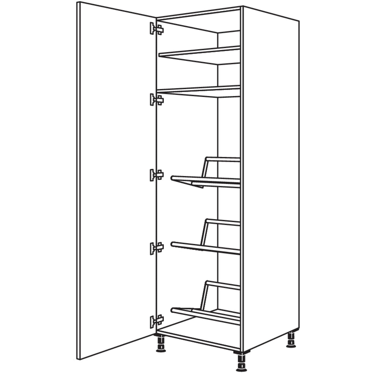 nobilia XL-Hochschrank fuer Getraenkekisten HGTKF60-1X 32240