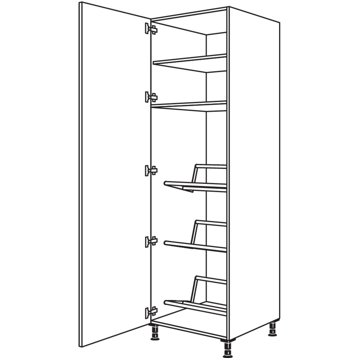 nobilia XL-Hochschrank fuer Getraenkekisten HGTKF60-3X 53210