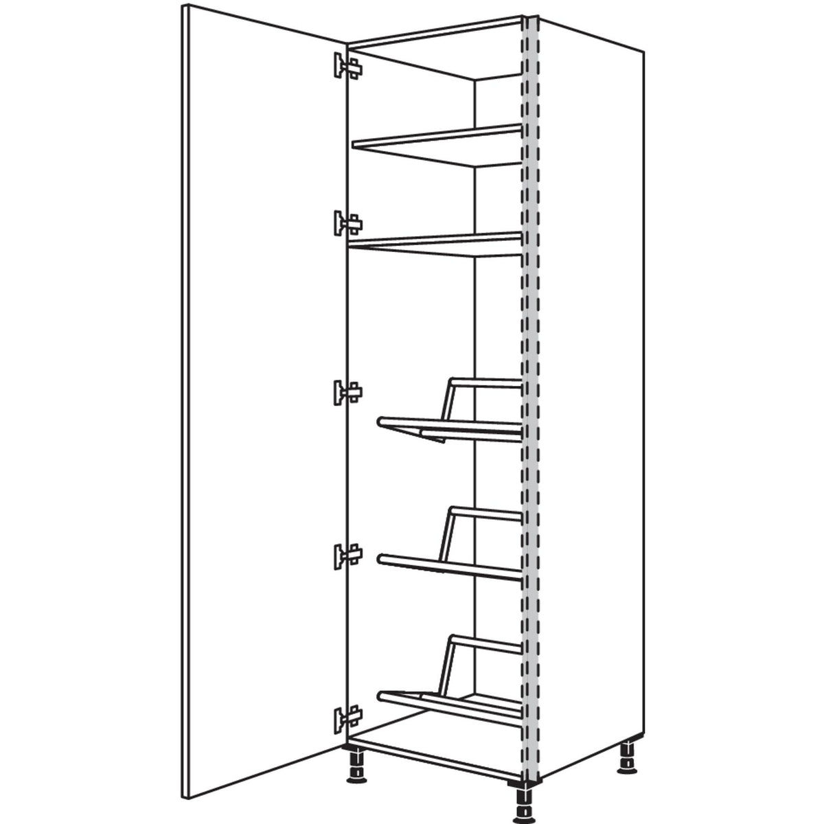 nobilia XL-Hochschrank fuer Getraenkekisten NHSGTKF60-3X 56956