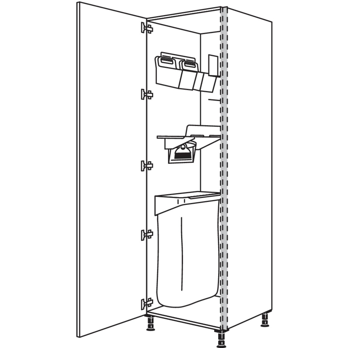 nobilia XL-Hochschrank mit Multifunktionshalterung Laundry-Area NHSOSF60-3X 56955