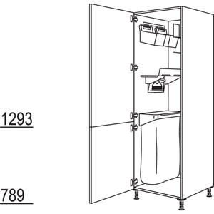 Nobilia XL-Hochschrank mit Ordnungssystem Laundry-Area HDOS60-1X 32242