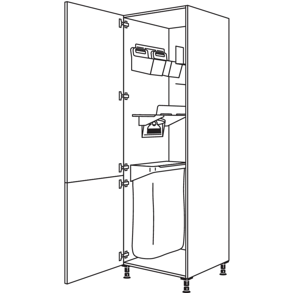 Nobilia XL-Hochschrank mit Ordnungssystem Laundry-Area HDOS60-3X 50242