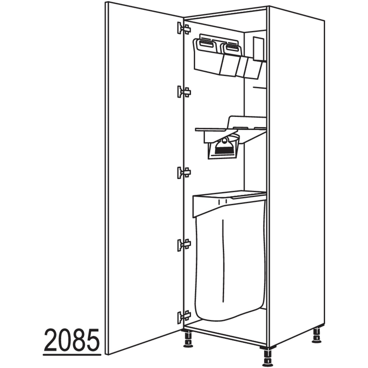 nobilia XL-Hochschrank mit Ordnungssystem Laundry-Area HOSF60-1X 32255