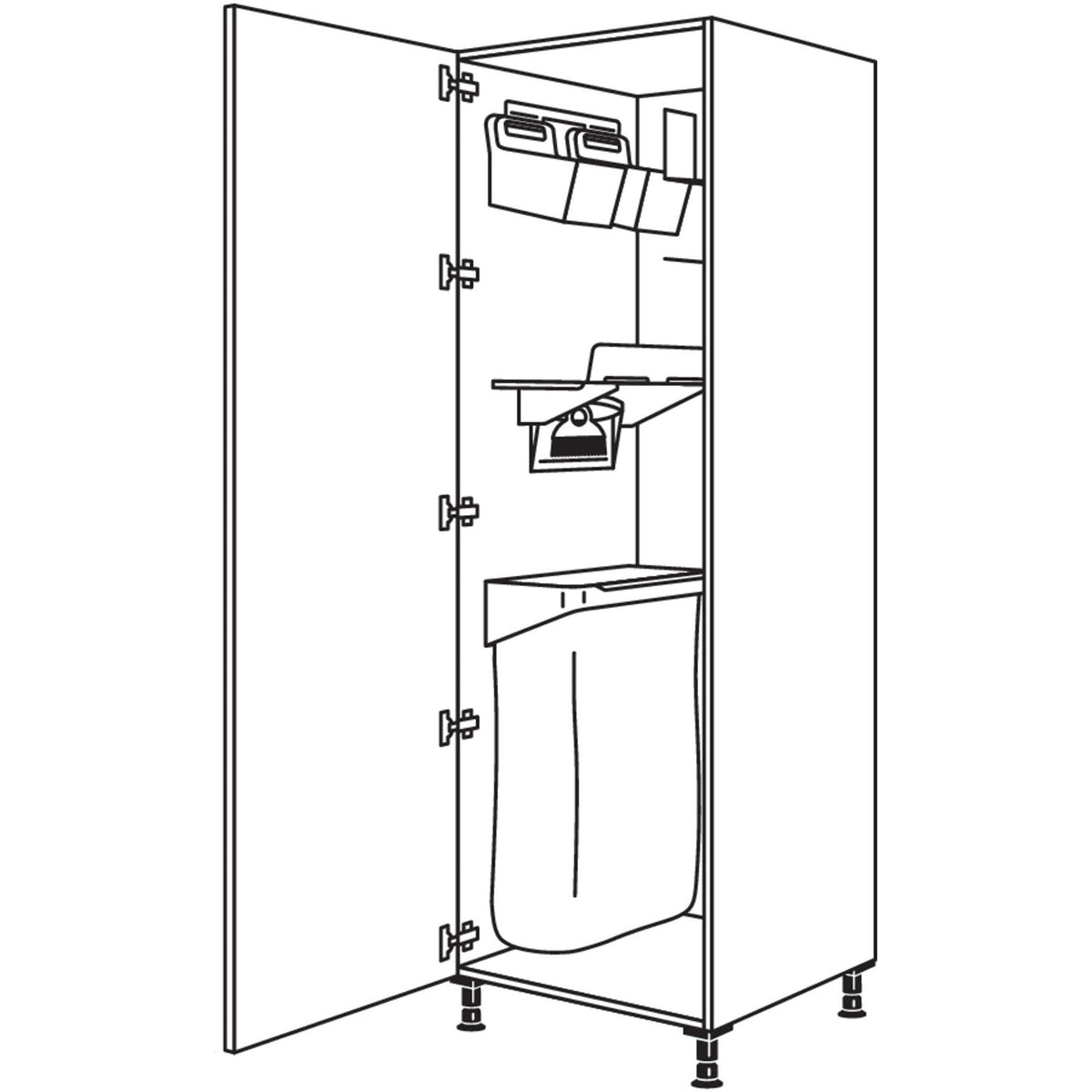 nobilia XL-Hochschrank mit Ordnungssystem Laundry-Area HOSF50-1X 32254